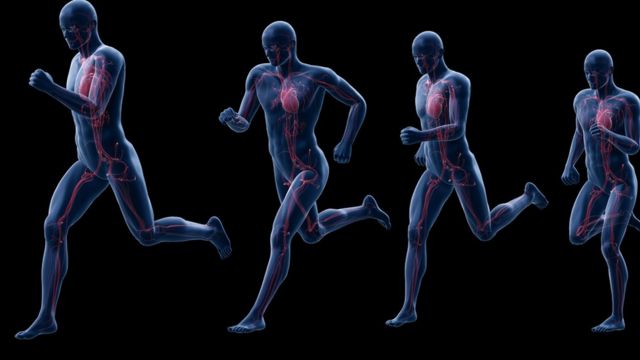 Grafico de varios hombres corriendo