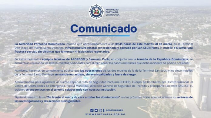 Apordom: Puerto San Soucí opera de manera activa y sin eventualidades