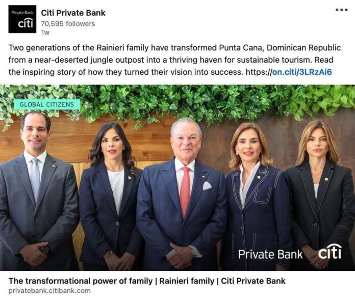 Los Rainieri, «honrados» con articulo de Citi Bank sobre su éxito empresarial