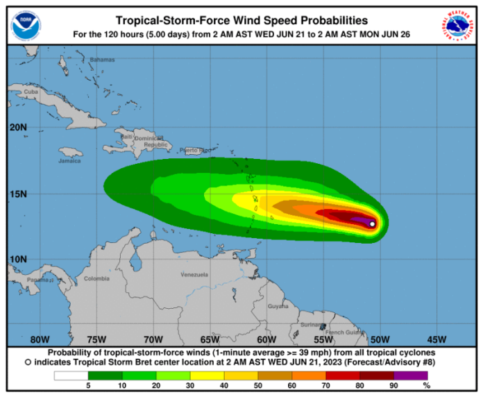 La incidencia indirecta de la tormenta Bret empezaría a sentirse en RD el viernes